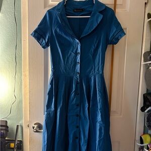 Chic Blue Button-Down Dress